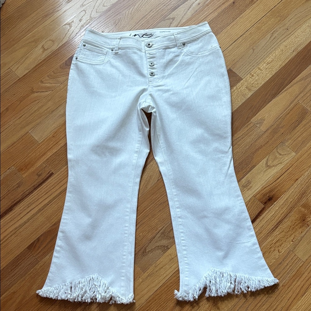Inc Curvy Fit White Jeans